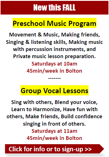 New this for 23/24 in Bolton Pre-school Music and Glee Group Vocal Program